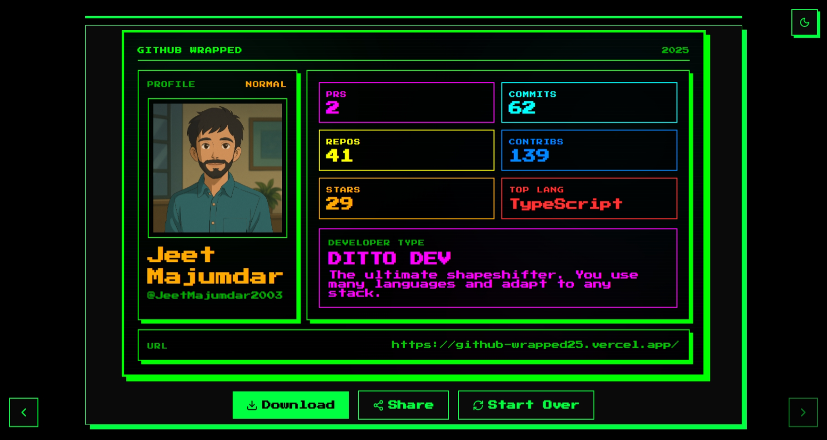 GitHub Wrapped Project